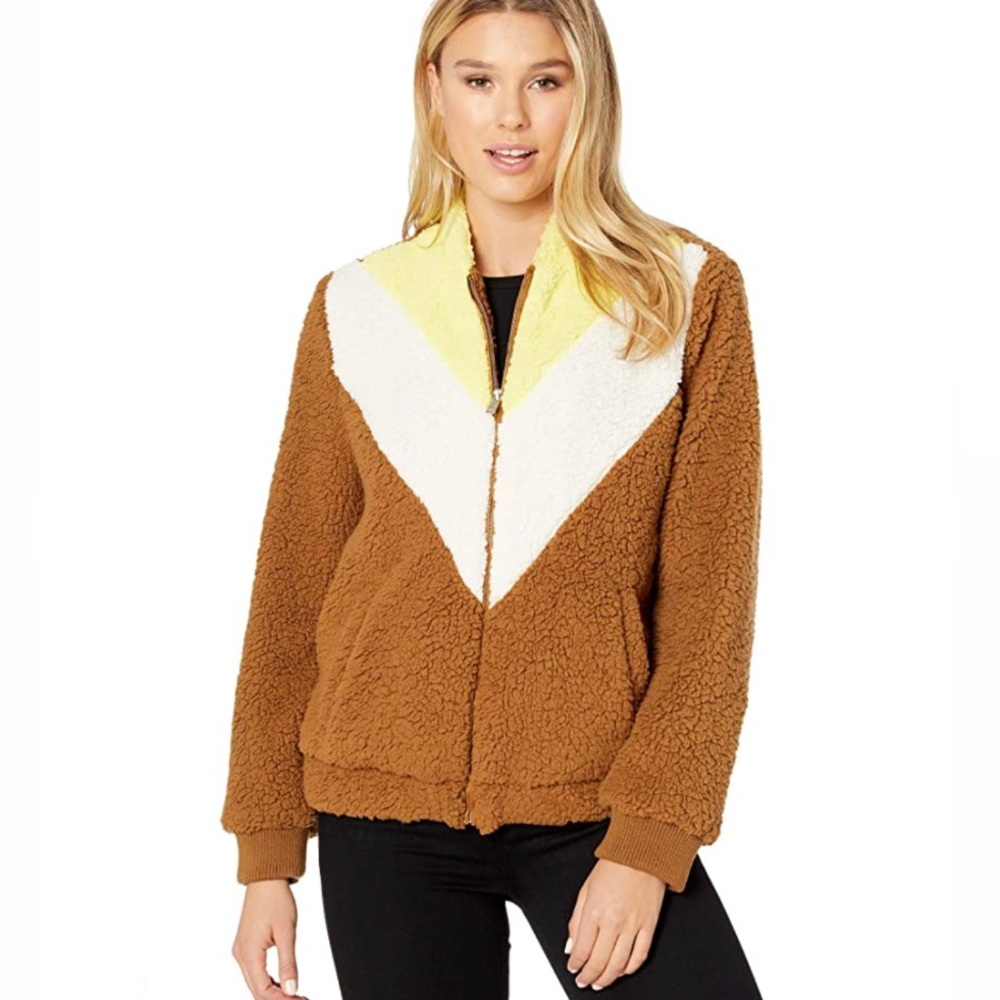 UGG Annalise Retro Teddy Bear Bomber Style Jacket